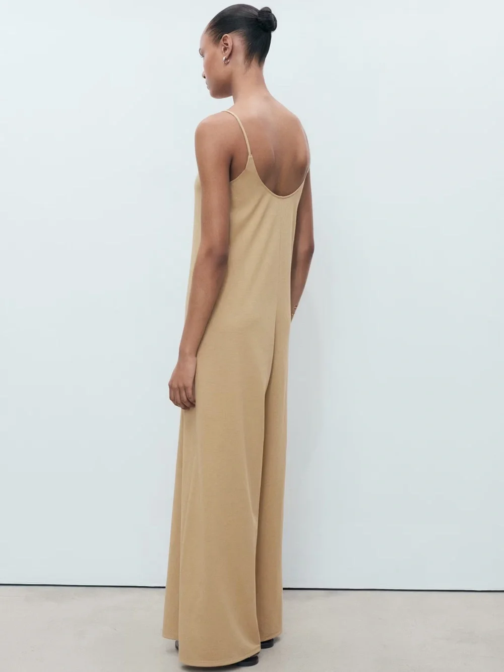 Mango Brown shift long jumpsuit NWT